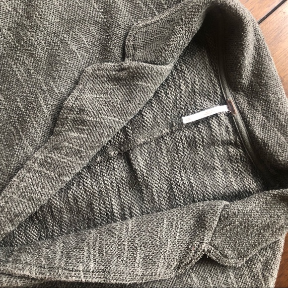 Free People Green Knit Cotton Oversized Blazer XS - Picture 2 of 6